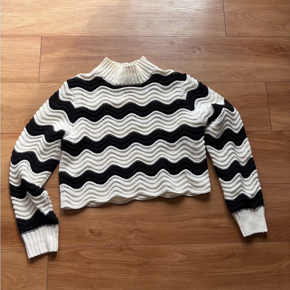 Zara Cream Ribbed Knit Sweater